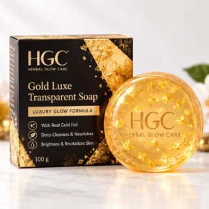 HGC Gold Luxe Transparent Soap with gold foil and box
