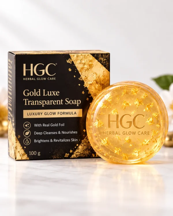 HGC Gold Luxe Transparent Soap with gold foil and box