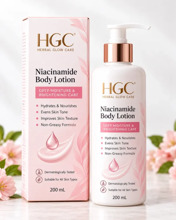 HGC Niacinamide Body Lotion 200 mL pump bottle and box